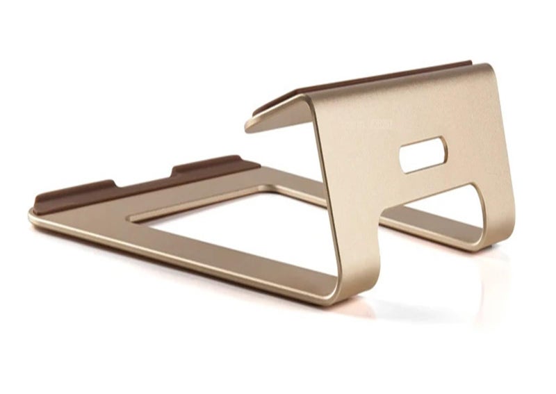 Golden Aluminum Alloy Laptop Stand 11 To 15 Inch With Cooling And Cable Management - Image 4
