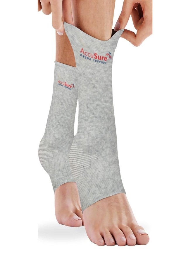 AccuSure Pair of Bamboo Yarn 4 Way Stretchable Bi-Layered Construction Ankle Compression Support Joint Pain Relief, Sprains, Tendonitis Reduce, For Men & Women- Medium - Image 1
