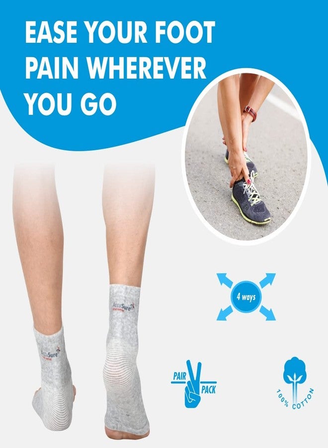 AccuSure Pair of Bamboo Yarn 4 Way Stretchable Bi-Layered Construction Ankle Compression Support Joint Pain Relief, Sprains, Tendonitis Reduce, For Men & Women- Medium - Image 5
