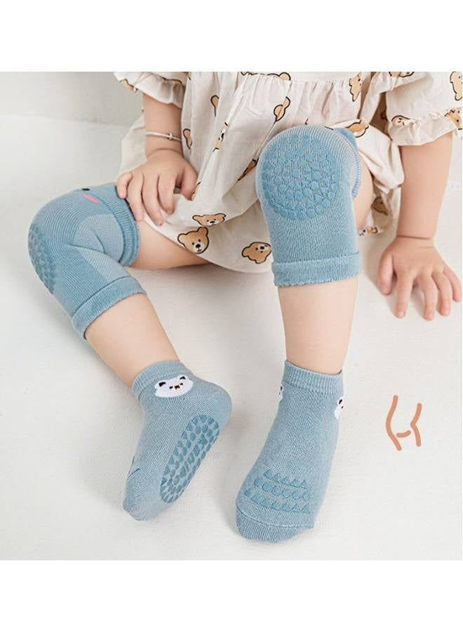 3 pairs Unisex Baby Crawling Anti-Slip Knee Pads and Socks Set,Save Toddler Boy Girl 12-24 Months Knee and Ankle (M) - Image 5