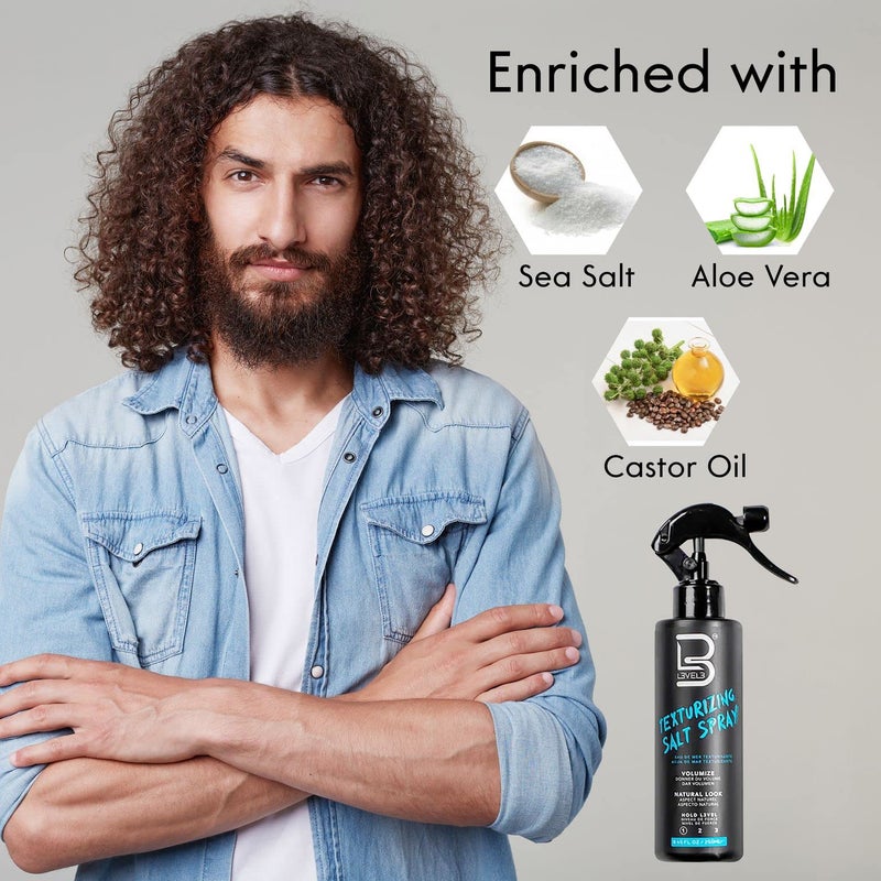 L3 Level 3 Sea Salt Texturizing Spray - Creates Beachy Waves and Texture - Casual Hair Finish (8.45 Fl Oz) - Image 4