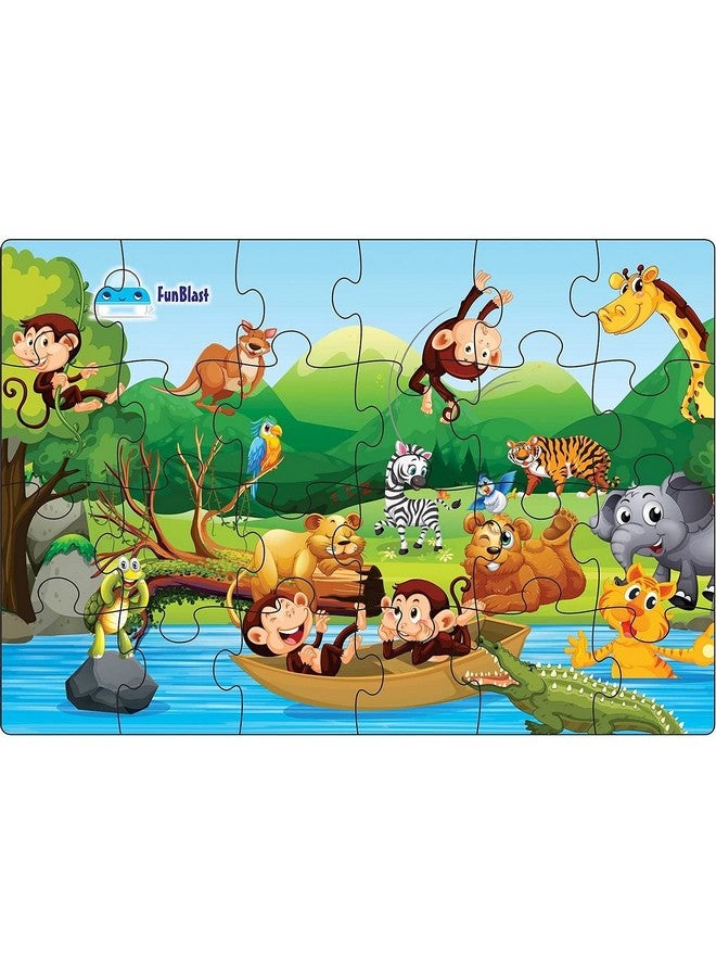 FunBlast FunBlast Wild Animal Jigsaw Puzzle for Kids Jigsaw Puzzle for Kids of Age 3-5 Years 24 Pcs (Multicolor, Size 30X22 cm)  - Image 1