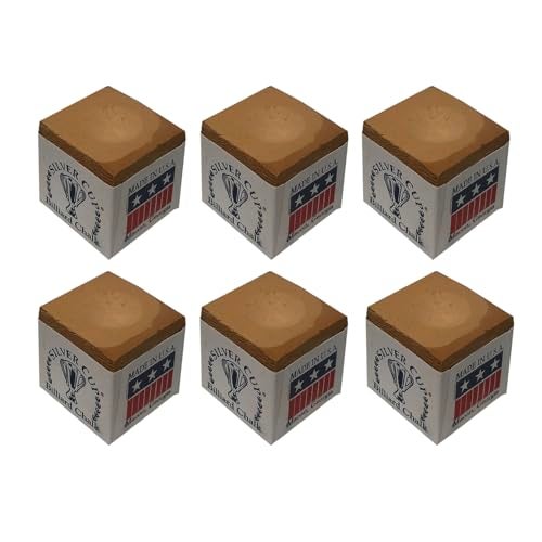 Silver Cup Set of 6 Tan Billiard Pool Cue Chalk - Image 5