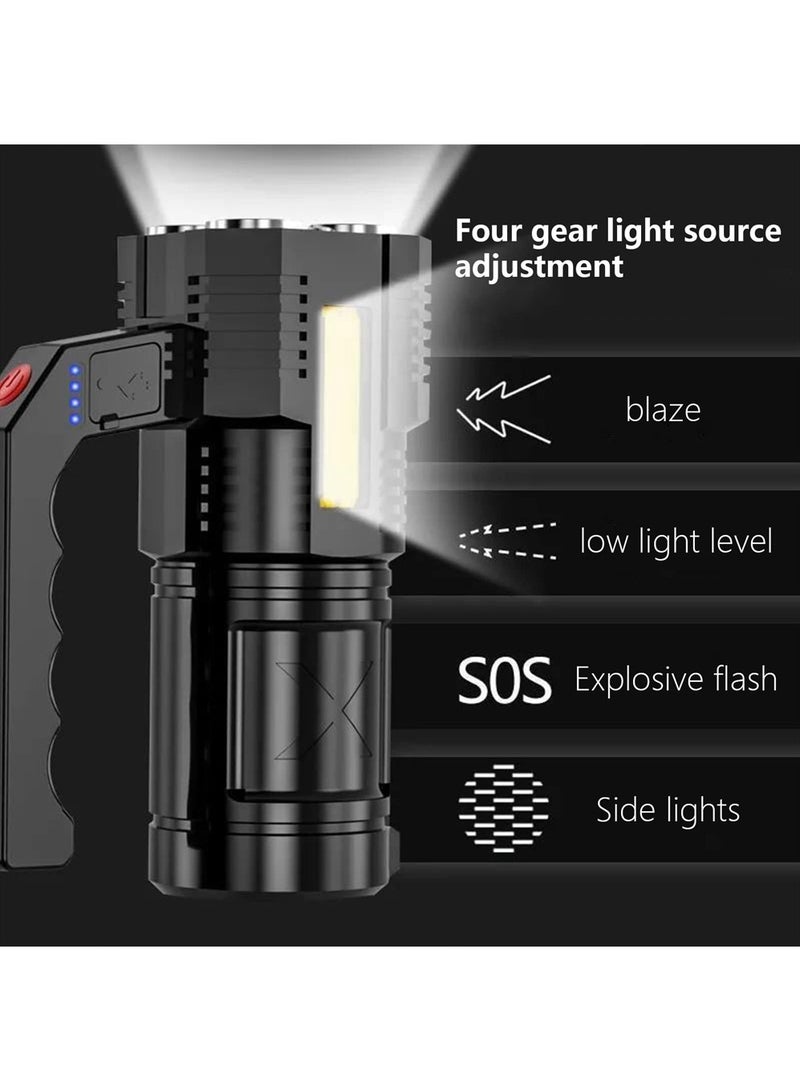 ديكسين 1 قطعة مصباح يدوي LED قابل لإعادة الشحن عبر USB مع ضوء قوي خارجي طويل المدى وعالي الطاقة محمول أدوات مصباح يدوي آمن لتحسين الاستخدام المنزلي - Image 2