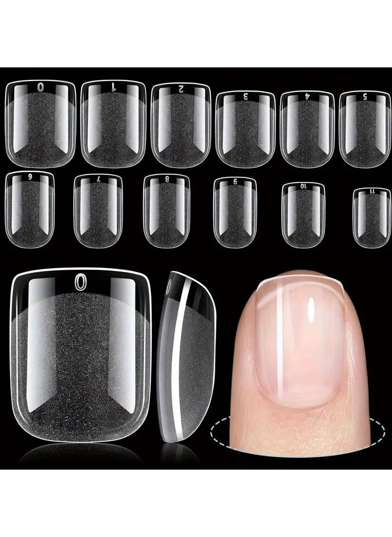 LANGMANNI 120pcs Soft Gel Fake Nails, Ultra-Thin Square Pre-Shaped Acrylic Tips, Unbreakable Matte Full Cover Press-Ons in 12 Sizes for Salon and DIY - Plastic, Unscented Nail Enhancements  - Image 1