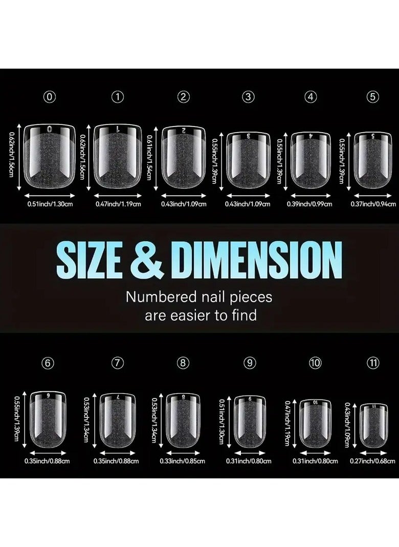 LANGMANNI 120pcs Soft Gel Fake Nails, Ultra-Thin Square Pre-Shaped Acrylic Tips, Unbreakable Matte Full Cover Press-Ons in 12 Sizes for Salon and DIY - Plastic, Unscented Nail Enhancements  - Image 4