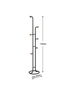 DANUBE HOME Thamuz Coat Hanger Metal Clothing Rack with Modern Hooks for Bag, Hat, Jacket, Purse, Umbrella Freestanding Hat Rack Coat Hanger for Entryway L 33 W 33 X H 176 cm Black  - Image 3