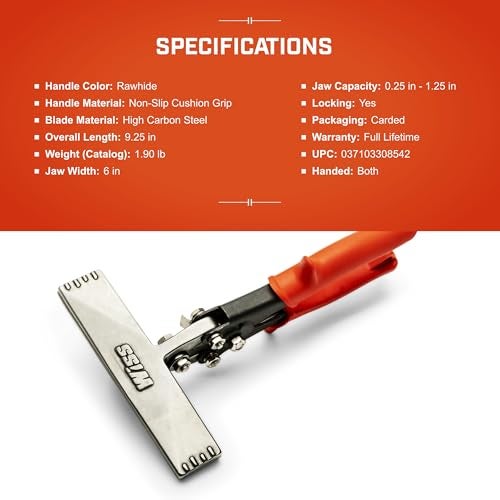 Wiss Crescent Wiss 6" Straight Handle Hand Seamer - WS6N - Image 5