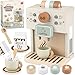 Airlab Toy Coffee Maker for Kids Wooden Kitchen Accessories Pretend Play Toddler Coffee Playset for Girls Boys Ages 3 4 5 Years Birthday Gifts - Image 3