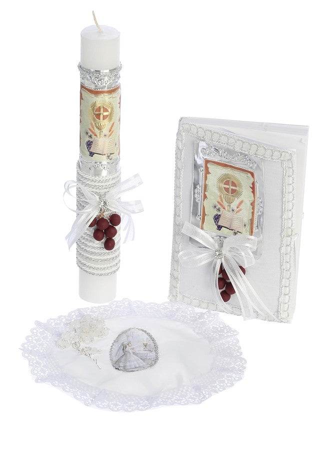 Pink Princess Holy English First Communion Candle Set for Girl - Velos de Primera Comunión para Niña - Belas para Primera Comunion - Image 1