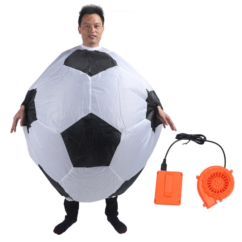 Inflatable Soccer Football Costume Funny Carnival Soccer Costume with Air Blower for Party Cosplay - Image 1