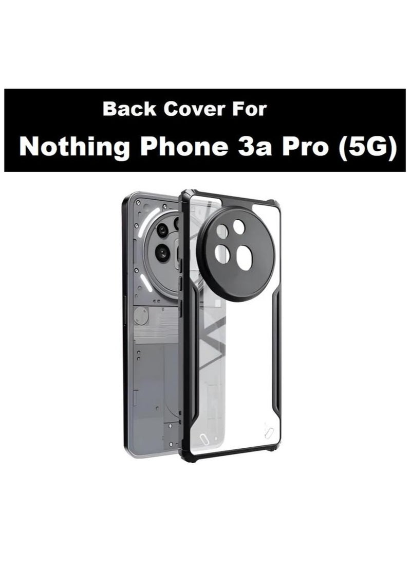 Nothing Phone 3a Pro Clear Hard PC Back Cover Case with Shockproof TPU Black Border 360 Degree Impact Resistant Camera Protection Transparent Cover For Nothing Phone 3a Pro - Image 4