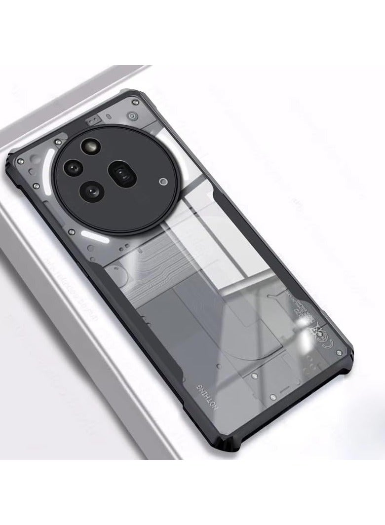Nothing Phone 3a Pro Clear Hard PC Back Cover Case with Shockproof TPU Black Border 360 Degree Impact Resistant Camera Protection Transparent Cover For Nothing Phone 3a Pro - Image 3