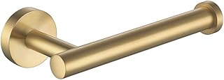 APLusee Toilet Paper Holder Brushed Gold,  SUS304 Stainless Steel Round TP Hanger, Modern Bathroom Lavatory Tissue Roll - Image 1