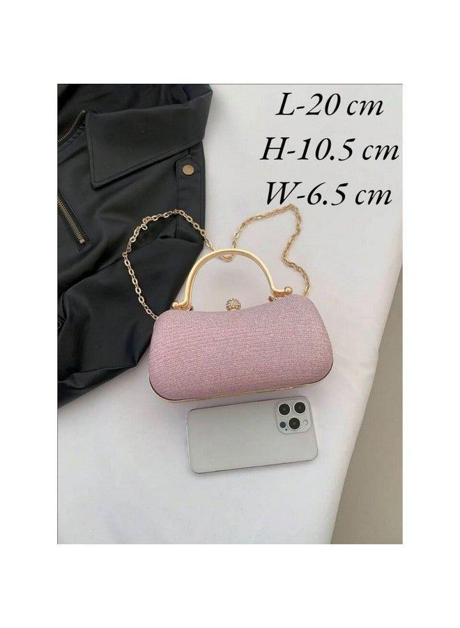 SANTORINI Luna Womens evening clutch Purse | Structured Clutch sling for women for Party,Dinner,Wedding etc | fancy womens clutch (Pink) - Image 2