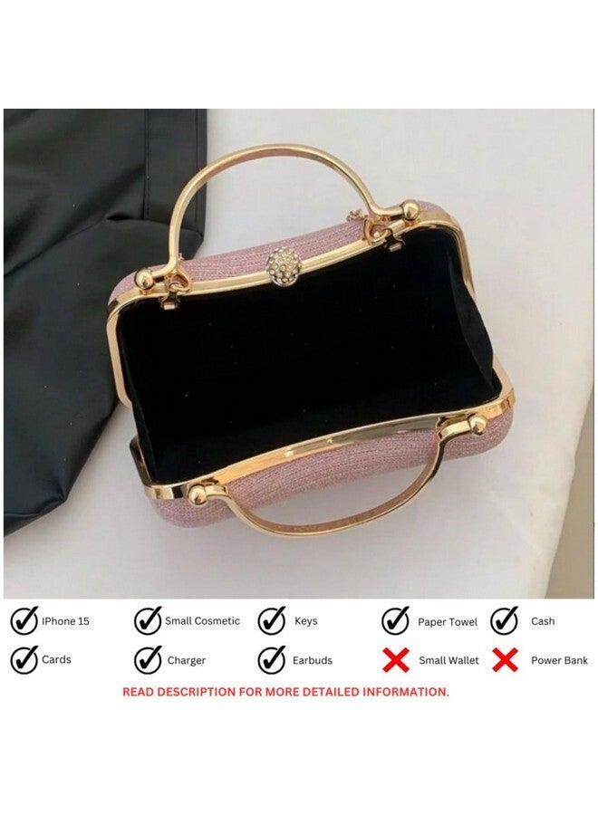 SANTORINI Luna Womens evening clutch Purse | Structured Clutch sling for women for Party,Dinner,Wedding etc | fancy womens clutch (Pink) - Image 3