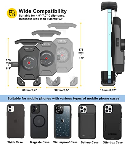 iMESTOU Motorcycle Fork Stem Phone Mount WirelessUSB C Charger with RAM 1 Ball Fits for Kawasaki Ducati Honda BMW etc with Fork Hole Dia 0471 Quick Charge for 4068 Smartphones - Image 3