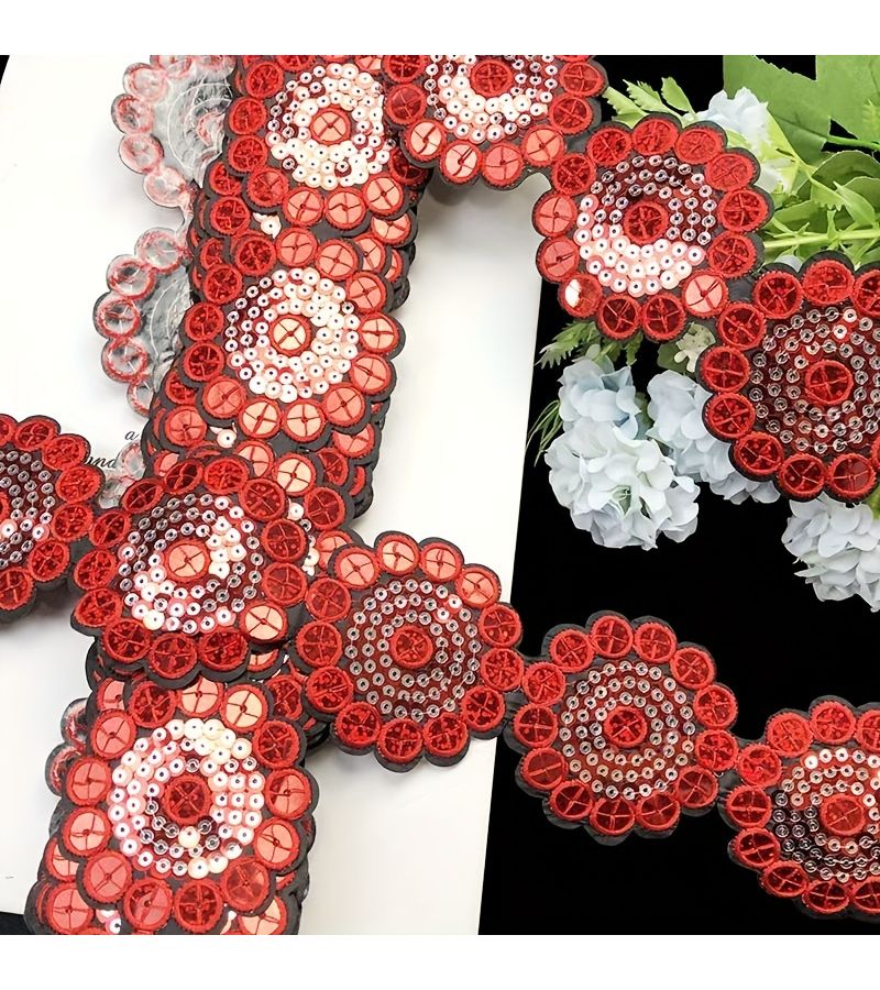 1 ياردة من دانتيل الترتر الأزرق الملكي لإكسسوارات المسرح والأزياء العرقية DIY، وتزيين المنسوجات المنزلية والحقائب - Image 5