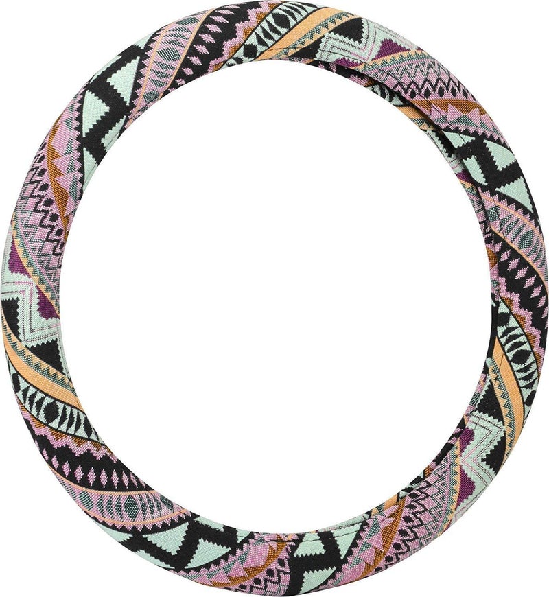 Valleycomfy Cloth Steering Wheel Covers for Women Bohemian Universal 15 inch Baja Blanket Enthic Maya - Image 5