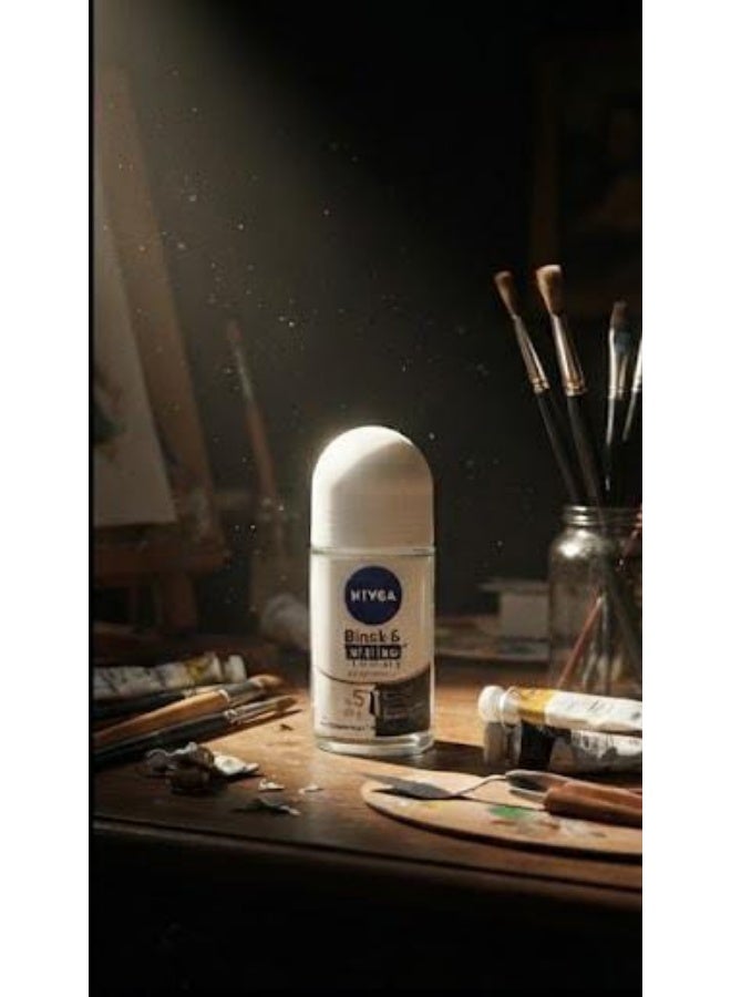 Nivea Deodorant Roll On Invisible Silky Black & White  Smooth 50 Ml (Packaging may vary) - Image 4