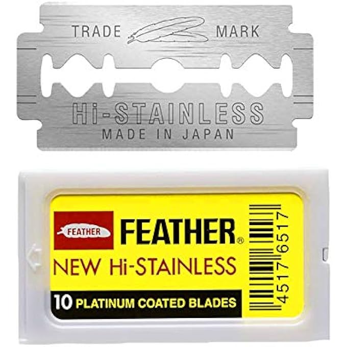 فيذر ريشة شفرات حلاقة مزدوجة الحواف 10 عدد - Image 1