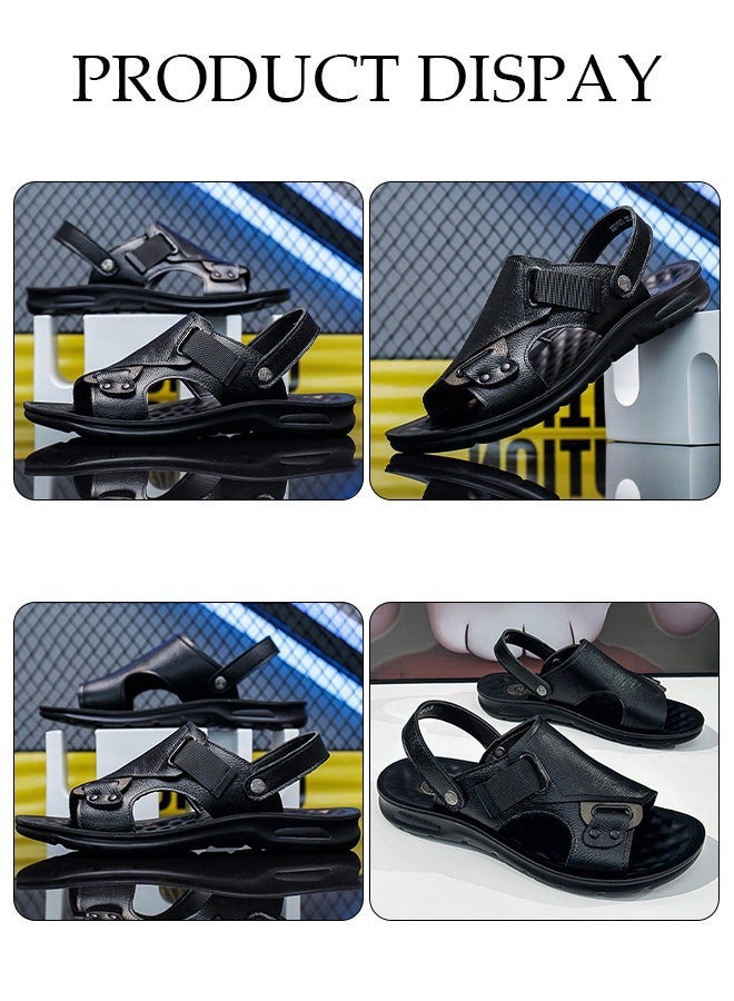 DUNISO Men's Sandals Lightweight Slide Sandal with Non-slip Soles Thick Sole Beach Sandal Open Toe Breathable Slip-on Sandal House Flat Sandal for Indoor and Outdoor - Image 5