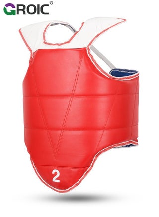 Boxing Chest Guard, Kids Protector Reversible, Kickboxing MMA Muay Thai Chest Guard, Sparring Training Heavy Punching, Adjustable Shield, Martial Arts Upper Belly Protection Pad, Taekwondo TKD Vest - view 2