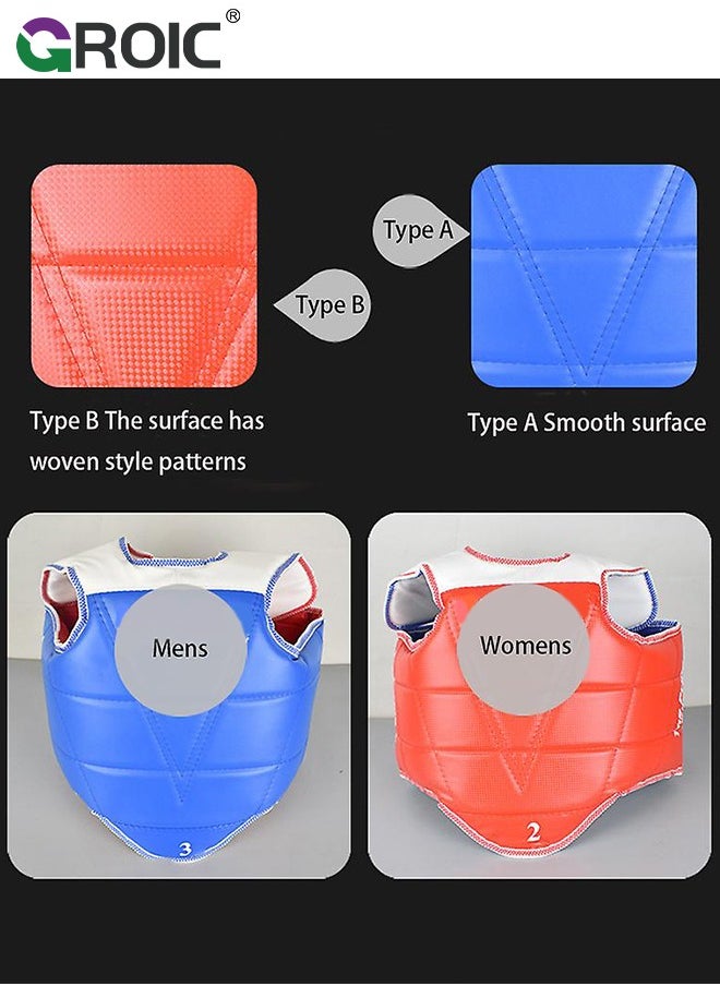 GROIC - Boxing Chest Guard, Kids Protector Reversible, Kickboxing MMA Muay Thai Chest Guard, Sparring Training Heavy Punching, Adjustable Shield, Martial Arts Upper Belly Protection Pad, Taekwondo TKD Vest - Image 1