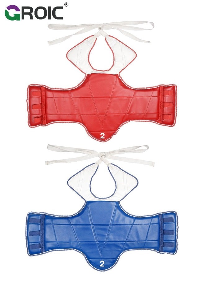 GROIC - Boxing Chest Guard, Kids Protector Reversible, Kickboxing MMA Muay Thai Chest Guard, Sparring Training Heavy Punching, Adjustable Shield, Martial Arts Upper Belly Protection Pad, Taekwondo TKD Vest - Image 1