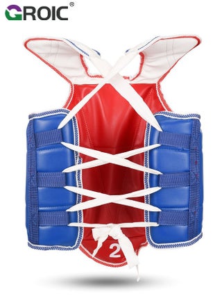 Boxing Chest Guard, Kids Protector Reversible, Kickboxing MMA Muay Thai Chest Guard, Sparring Training Heavy Punching, Adjustable Shield, Martial Arts Upper Belly Protection Pad, Taekwondo TKD Vest - view 5