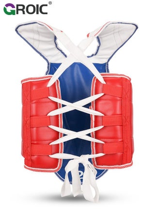 Boxing Chest Guard, Kids Protector Reversible, Kickboxing MMA Muay Thai Chest Guard, Sparring Training Heavy Punching, Adjustable Shield, Martial Arts Upper Belly Protection Pad, Taekwondo TKD Vest - view 4