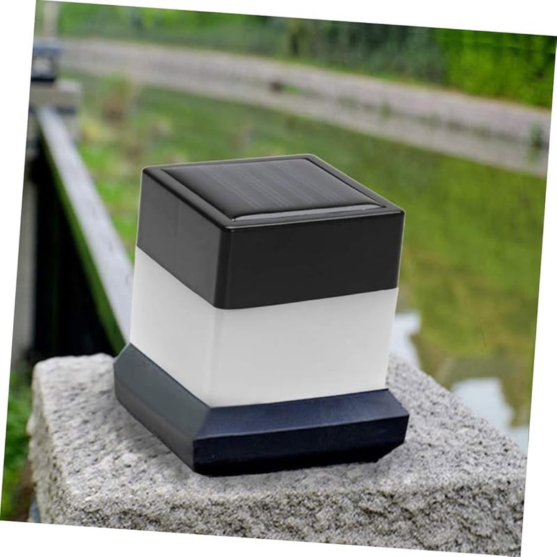 مصابيح سياج Jojofuny الشمسية الخارجية 2 قطعة مصابيح عمودية مقاومة للماء للحديقة والفسحة - Image 4