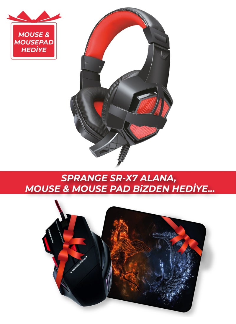 Sprange Sr-X7 r 108 Db/mw PC Gaming Headset (Mouse & Mousepad Gifted)  - Image 1