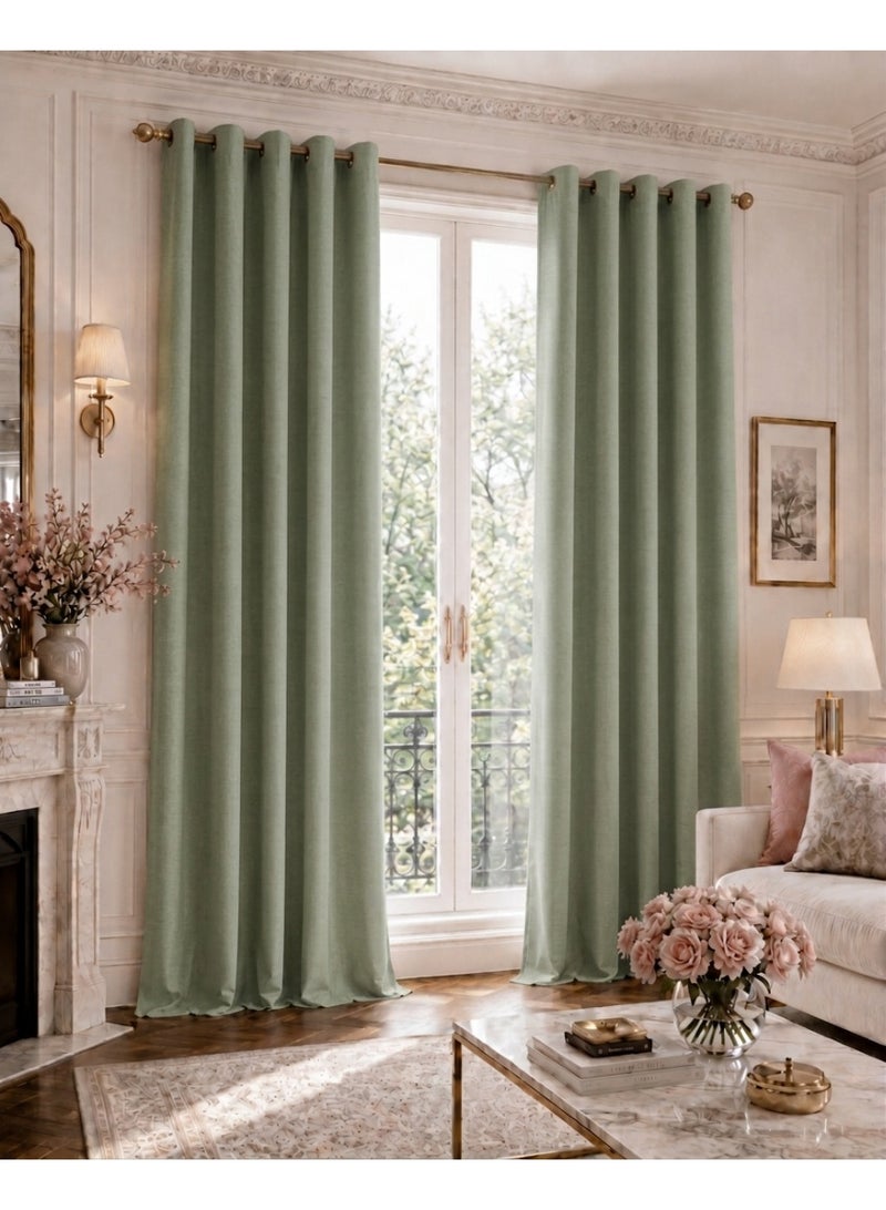 Amali Regal Dimout curtains with 16 Grommets in 2 panels Size (W132 x L 274cm) for living room Decor or bedroom window noise reduction and light blocking - Image 1