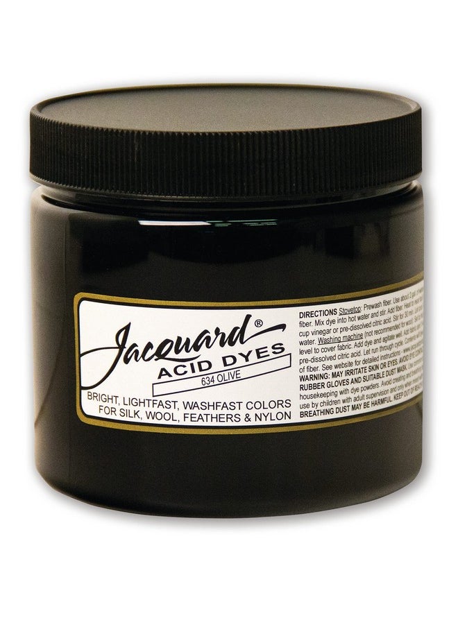 Jacquard - Acid Dye Olive 8 Oz Net Wt Acid Dye For Wool Silk Feathers And Nylons Brilliant Colorfast And Highly Concentrated - Image 1