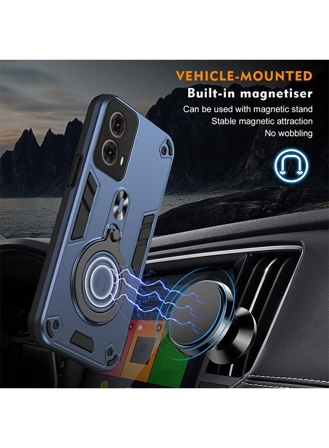 جمورو ملحقات غطاء حماية لهاتف Motorola Moto G85 5G مع حماية عدسة الكاميرا، غطاء خلفي مضاد للخدش والصدمات وبصمات الأصابع مع حامل حلقي مغناطيسي 360 درجة في السيارة - Image 5