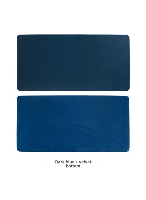 Extra Large Anti-slip Leather Mouse Pad Computer Keyboard Office Desk Writing Coffee Table Pattern Printed Logo-Color:70cm*40cm-Pattern:Dark Blue + Velvet Bottom Sewn