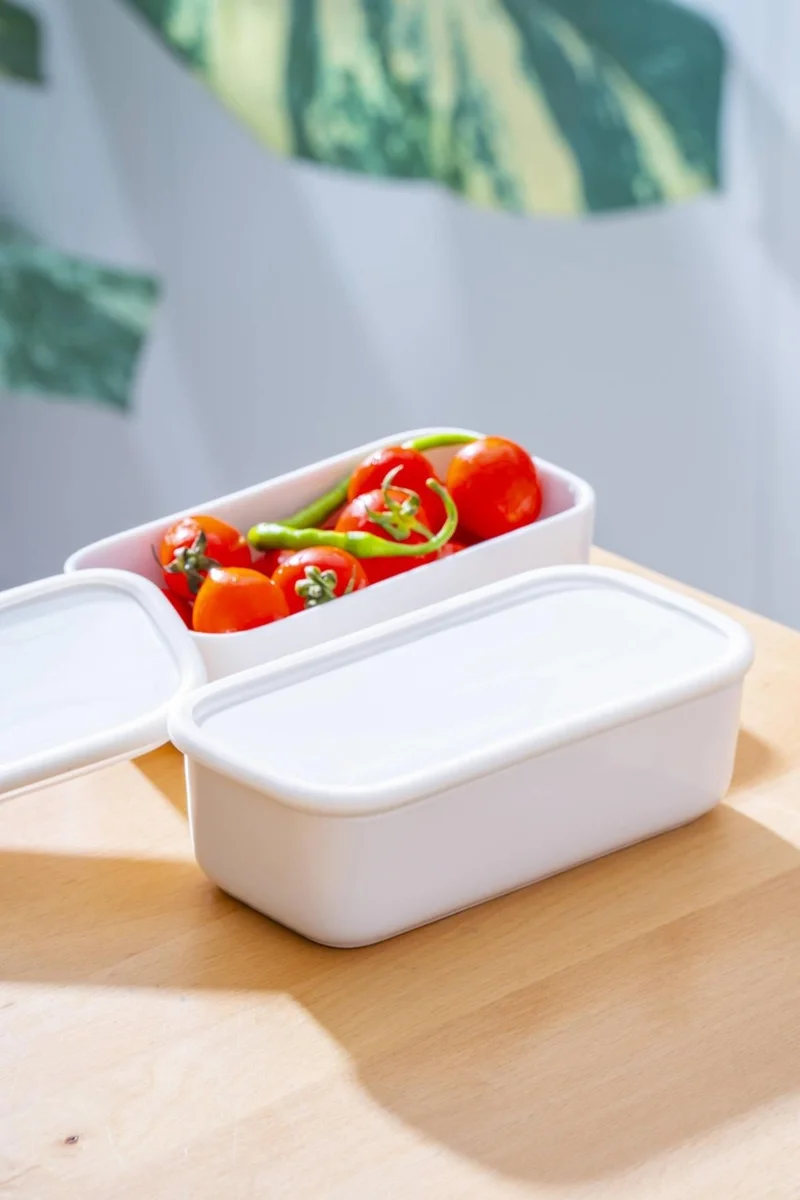 أكار Nora 2 Piece Vacuum Rectangular Porcelain Breakfast Bowl - 18 cm