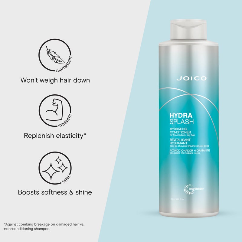Joico HydraSplash Hydrating Conditioner | For Fine, Medium, Dry Hair | Replenish Moisture | Add Hydration & Softness | With Sea Kelp & Coconut Water | 33.8 Fl Oz - Image 3