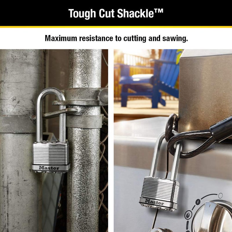 Master Lock Master Lock M5XTLJ Magnum Heavy Duty Outdoor Padlock with Key, 2 Pack Keyed-Alike,Silver  - Image 3