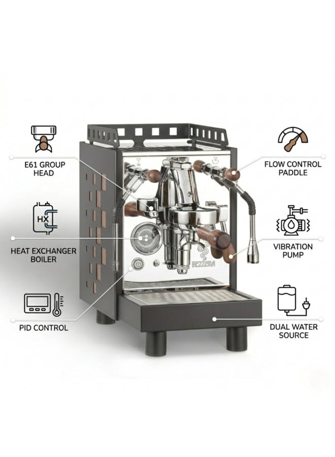 Bezzera Aria Espresso Coffee Machine | E61 Lever Group | Heat Exchanger Boiler | PID Shot Timer & Flow Control | Semi Automatic Coffee Maker | Made in Italy - Image 4