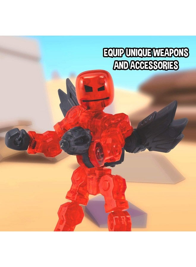 Zing زينغ كليك بوت، مجموعة كاملة من 4 شخصيات عمل قابلة للتشكيل مع أسلحة، شفافة، لإنشاء رسوم متحركة بتقنية التوقف، للأعمار من 6 سنوات وما فوق (السلسلة 1 الأبطال) - Image 3