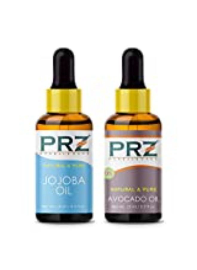 PRZ Combo Of Cold Pressed Jojoba & Avocado Carrier Oil, 100% Pure Natural & Therapeutic Grade Oil For Aromatherapy, Body Massage, Skin Care & Hair Growth (15Ml Each)  - Image 3