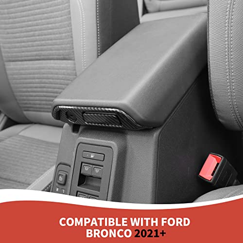 RAZPOY Armrest Box Switch Trim Cover Compatible with 2021-2023 Ford Bronco Carbon Fiber Interior Accessories - Image 3
