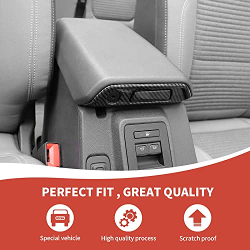 RAZPOY Armrest Box Switch Trim Cover Compatible with 2021-2023 Ford Bronco Carbon Fiber Interior Accessories - Image 4