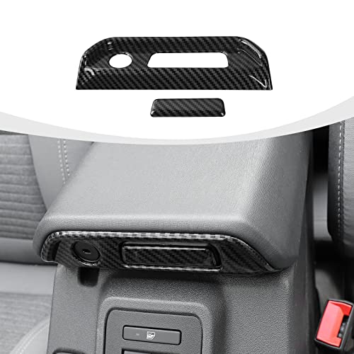 RAZPOY Armrest Box Switch Trim Cover Compatible with 2021-2023 Ford Bronco Carbon Fiber Interior Accessories - Image 1