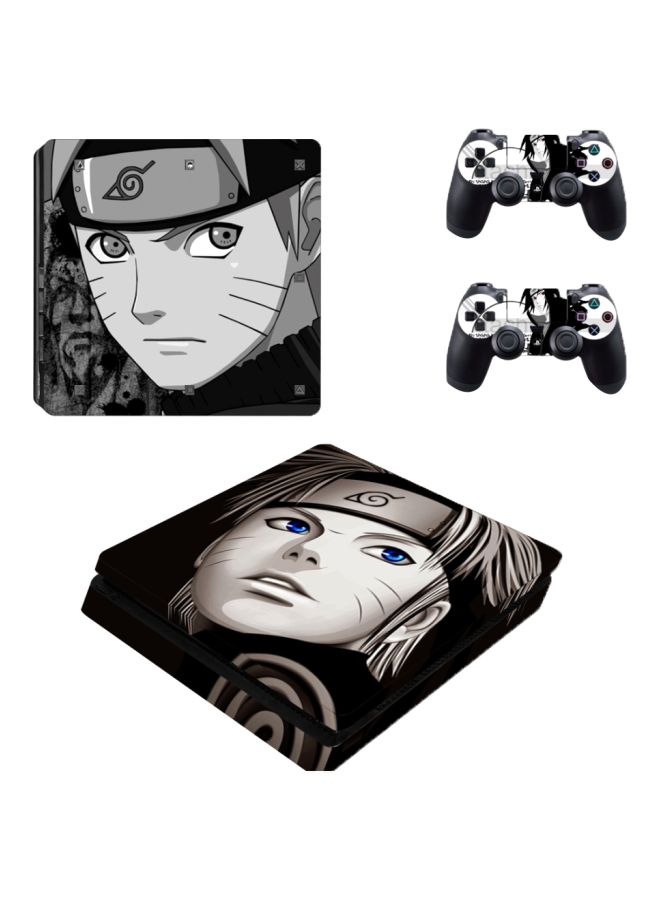 Loquat 4-Piece Cartoon Printed Console And Controller Sticker Set For Sony PlayStation 4 Slim - Image 1