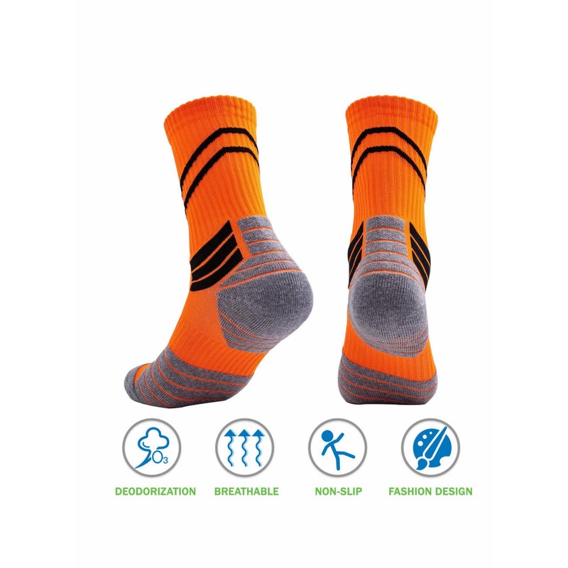 Zikra Elite Basketball Socks, Cushioned Athletic Socks for Men & Women, Mid Calf Socks for Football Running Hiking (3PCS) - Image 4