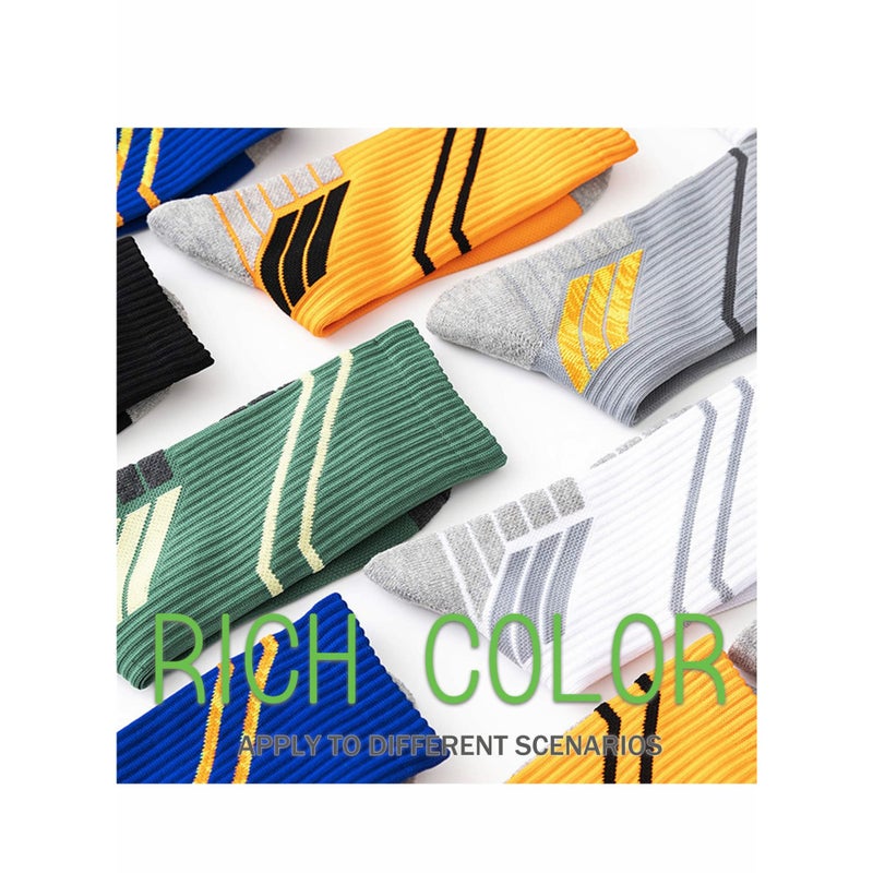 Zikra Elite Basketball Socks, Cushioned Athletic Socks for Men & Women, Mid Calf Socks for Football Running Hiking (3PCS) - Image 5