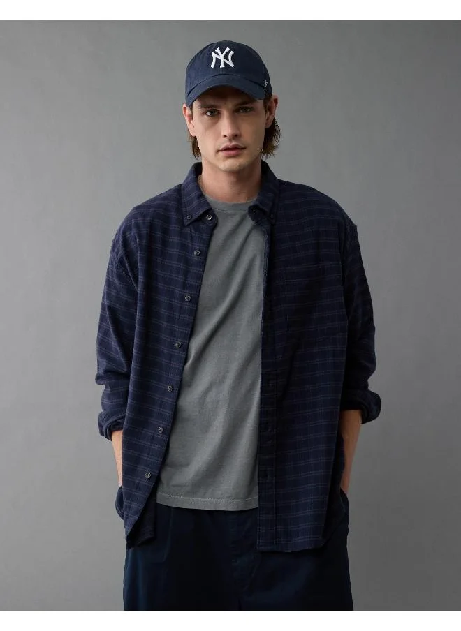 امريكان ايجل AE Everyday Plaid Flannel Button-Up Shirt